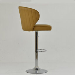 Lakeland Furniture Asham Light Tan Brown Faux Leather Chrome Gas Lift Base Bar Stool - thumbnail 5