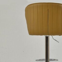 Lakeland Furniture Asham Light Tan Brown Faux Leather Chrome Gas Lift Base Bar Stool - thumbnail 7