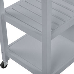 Wyld And Coco Scandihome Grey Kitchen Trolley With Pine Top, Mdf Storage And Castors W80 X D43 X H88Cm - thumbnail 8
