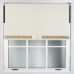 Furnished Cream Blackout Roller Blind With Decorative Gold Glitter & Cream Bow - Trimmable (W)205Cm X (L)165Cm