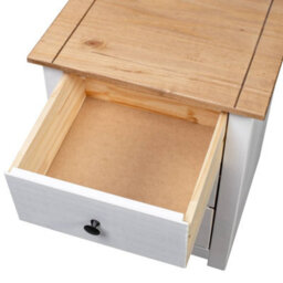 Vidaxl Bedside Cabinet White 46X40X57 Cm Pinewood Panama Range - thumbnail 7