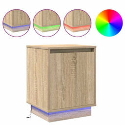 Berkfield Bedside Cabinet With Led Lights Sonoma Oak 39X34,5X50 Cm - thumbnail 4