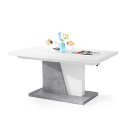 Heze Furniture Gala 2 In 1 Extending Coffee / Dining Table - White / Concrete - thumbnail 6