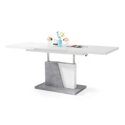 Heze Furniture Gala 2 In 1 Extending Coffee / Dining Table - White / Concrete - thumbnail 7