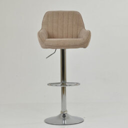 Lakeland Furniture Blair Fawn Brown Fabric Chrome Gas Lift Bar Stool - thumbnail 3