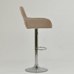 Lakeland Furniture Blair Fawn Brown Fabric Chrome Gas Lift Bar Stool - thumbnail 5
