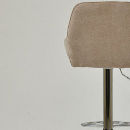 Lakeland Furniture Blair Fawn Brown Fabric Chrome Gas Lift Bar Stool - thumbnail 7
