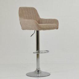 Lakeland Furniture Blair Fawn Brown Fabric Chrome Gas Lift Bar Stool - thumbnail 4