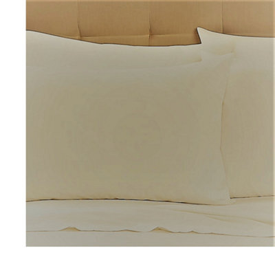 "Just So Home 65Cm 26"" Square Euro Continental Pillowcase Pair (Cream)"