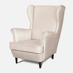 Heze Furniture Leo Velour Armchair Elegant Accent Upholstered Loungechair - Beige