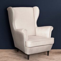 Heze Furniture Leo Velour Armchair Elegant Accent Upholstered Loungechair - Beige - thumbnail 2