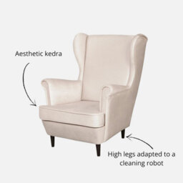 Heze Furniture Leo Velour Armchair Elegant Accent Upholstered Loungechair - Beige - thumbnail 5