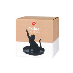 Balvi Feline Cat Black Metal Playful Catching Toy Pose Ring Trinket Tray Bowl - thumbnail 4