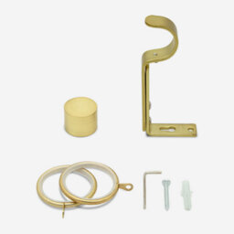 Brushed Gold 28mm End Cap Fixed Length Metal Curtain Pole  320Cm - thumbnail 3