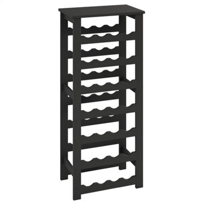 Wine Rack Freestanding Holds 28 Bottles Home Bar Stand Stand Black - image 1