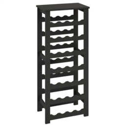 Wine Rack Freestanding Holds 28 Bottles Home Bar Stand Stand Black - thumbnail 1