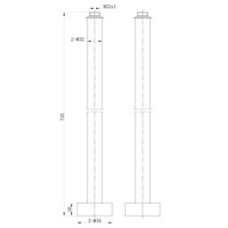 Plum&clay Brushed Gold Finish Freestanding Bath Stand Pipes - thumbnail 2