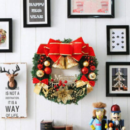Amorly 30Cm Christmas Ball Wreath, Hanging Ornament For Door And Wall, Artificial Pine Wreath For Xmas New Year Home Party Decorations - thumbnail 3
