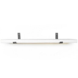 Toolty Rustic Handmade Wall Shelf, Wall Mounted, 120Cm X 22.5Cm Up Design, White Daisy, Handcrafted Vintage Style - thumbnail 3
