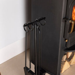 Charles Bentley Redwood Fireside Companion Set Iron Tool Stand Matte Black - thumbnail 3