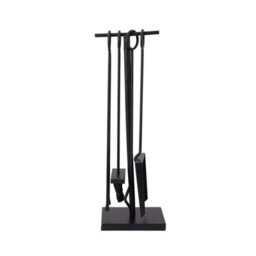 Charles Bentley Redwood Fireside Companion Set Iron Tool Stand Matte Black - thumbnail 6