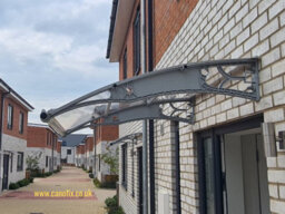 Canofix UK Canofix Door Canopy Pc 2000 Width X 1270 Projection (Grey Bracket - Clear Sheet) - thumbnail 2