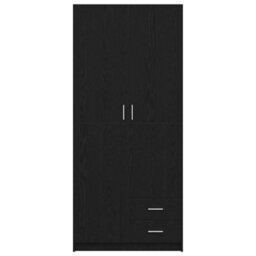 Walplus Wardrobe With Drawer Black Oak 80 X 52 X 180 Cm Engineered Wood - thumbnail 7