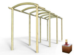 Edecks Extended Colonnade Wooden Garden Pergola (W 1800mm X D 7200mm) With Steel Spikes (2.7M) - thumbnail 2
