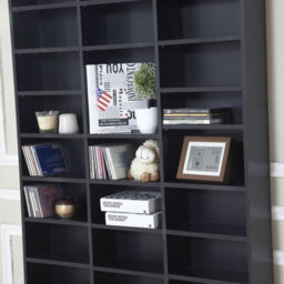 Homcom Cd Dvd Media Storage Shelves Display Shelf Racks Wooden Frame Black - thumbnail 9