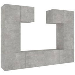 Berkfield Classic 6 Piece Tv Cabinet Set Concrete Grey Engineered Wood - thumbnail 1