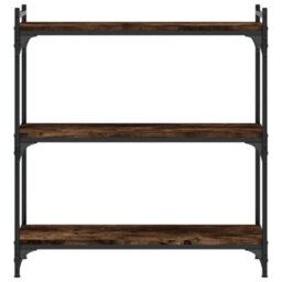 Berkfield Industrial Bookcase 3-Tier Smoked Oak 80X30X86 Cm Engineered Wood - thumbnail 4