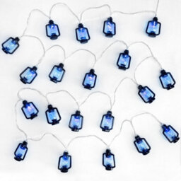 Long Life Lamps Company Outdoor Or Indoor Mini Lantern 20 Led String Lights Ip44 Mains Powered Blue Lansl03 - thumbnail 1