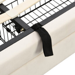 Abrihome Super King Size Upholstered Bed Frame With Storage - Cream Velvet, Includes Headboard & Slats (180X200Cm, No Mattress) - thumbnail 4