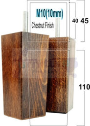 L&F 4X Replacement Furniture Legs Solid Wood 110mm High Sofas Chairs Settee Cabinets Legs M10 Tsp2055 - thumbnail 1