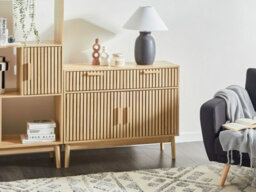 Beliani 2 Door Sideboard Lynwood Light Brown - thumbnail 2