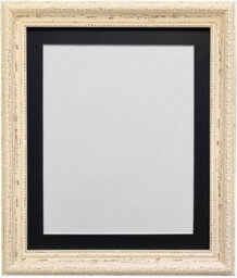 Frames By Post Shabby Chic Distressed Cream With Black Mount For Image Size A5 - thumbnail 1