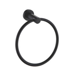 Showerdrape Modernity Black Steel Wall Mounted Towel Ring - thumbnail 3