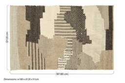 Orsina Natural And Grey Patchwork Rug, Handcrafted Wool Blend Small Area Rug, Aesthetic Floor Rug - thumbnail 3