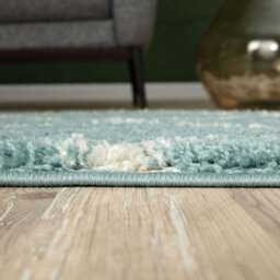 The Rugs Moroccan Shaggy Rugs And Runners Soft Fluffy Trellis Design High Pile Duck Egg Blue And Ivory Living Room Kitchen Hallway 650 - thumbnail 6