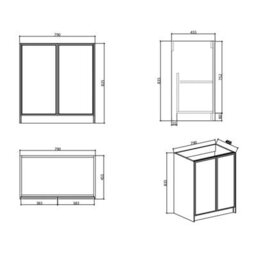Plum&clay Jenner White Freestanding Vanity Unit & Basin Set (W)600mm (H)855mm - thumbnail 6