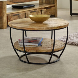 Buttercup Farm Surrey Coffee Table With Shelf - Solid Mango Wood/metal - L60 X W60 X H35 Cm - thumbnail 5