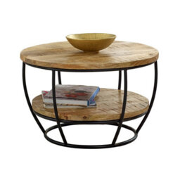 Buttercup Farm Surrey Coffee Table With Shelf - Solid Mango Wood/metal - L60 X W60 X H35 Cm