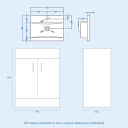 Nes Home 500mm Dark Grey Basin Vanity Unit And White Close Coupled Toilet - thumbnail 7