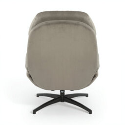 Velvet Light Grey Brenna Swivel Armchair With Footstool - thumbnail 5