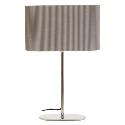 Orsina Silver Table Lamp, Shiny Silver Ceramic Base With Ribbed Texture, White Fabric Shade For Soft - image 1
