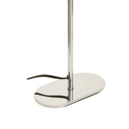 Orsina Silver Table Lamp, Shiny Silver Ceramic Base With Ribbed Texture, White Fabric Shade For Soft - thumbnail 6