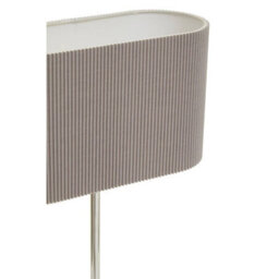Orsina Silver Table Lamp, Shiny Silver Ceramic Base With Ribbed Texture, White Fabric Shade For Soft - thumbnail 5
