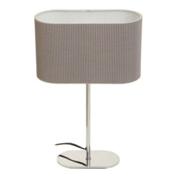 Orsina Silver Table Lamp, Shiny Silver Ceramic Base With Ribbed Texture, White Fabric Shade For Soft - thumbnail 3