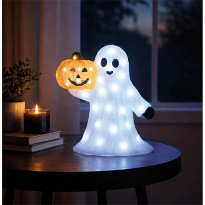Happy Pumpkin And Ghost Halloween 50 Led Garden Light Outdoor Decoration - image 1