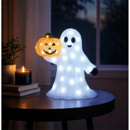 Happy Pumpkin And Ghost Halloween 50 Led Garden Light Outdoor Decoration - thumbnail 1